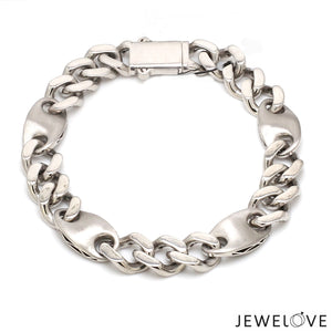 Men of Platinum | Platinum Bracelet with Brush Finish & Hi-Polish for Men JL PTB 1254