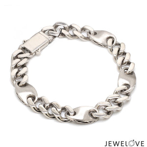 Men of Platinum | Platinum Bracelet with Brush Finish & Hi-Polish for Men JL PTB 1254