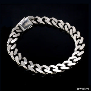 Men of Platinum | 9.5mm Platinum Bracelet with Brush Finish for Men JL PTB 1255