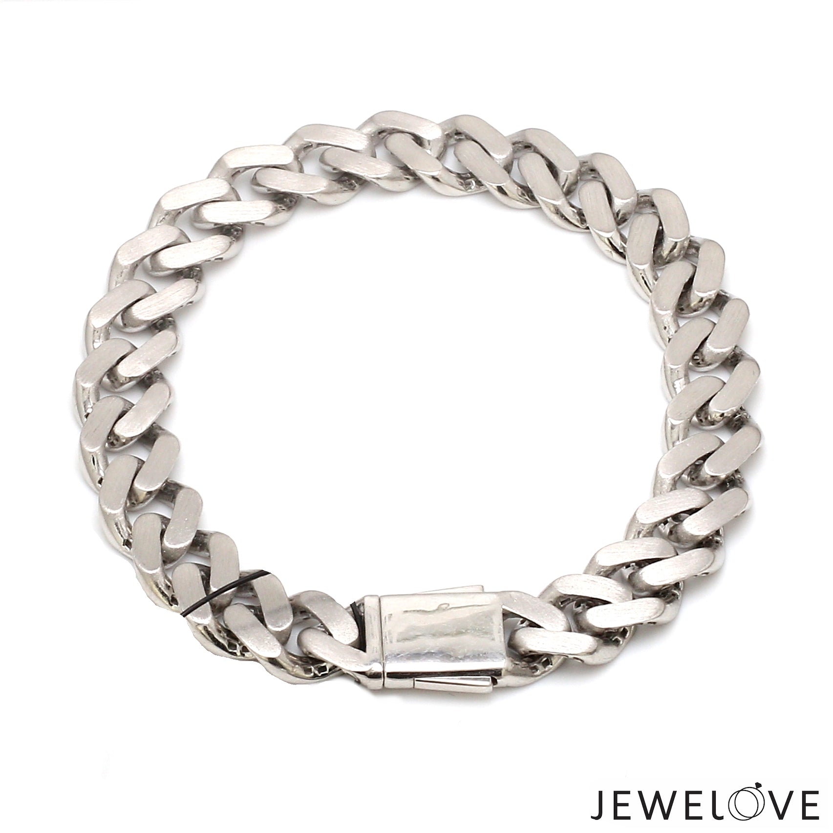 Men of Platinum | 9.5mm Platinum Bracelet with Brush Finish for Men JL PTB 1255