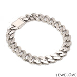 Load image into Gallery viewer, Men of Platinum | 9.5mm Platinum Bracelet with Brush Finish for Men JL PTB 1255
