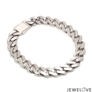 Men of Platinum | 9.5mm Platinum Bracelet with Brush Finish for Men JL PTB 1255