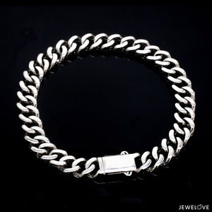 Men of Platinum | 7.75mm Platinum Bracelet with Hi-Polish Finish for Men JL PTB 1256