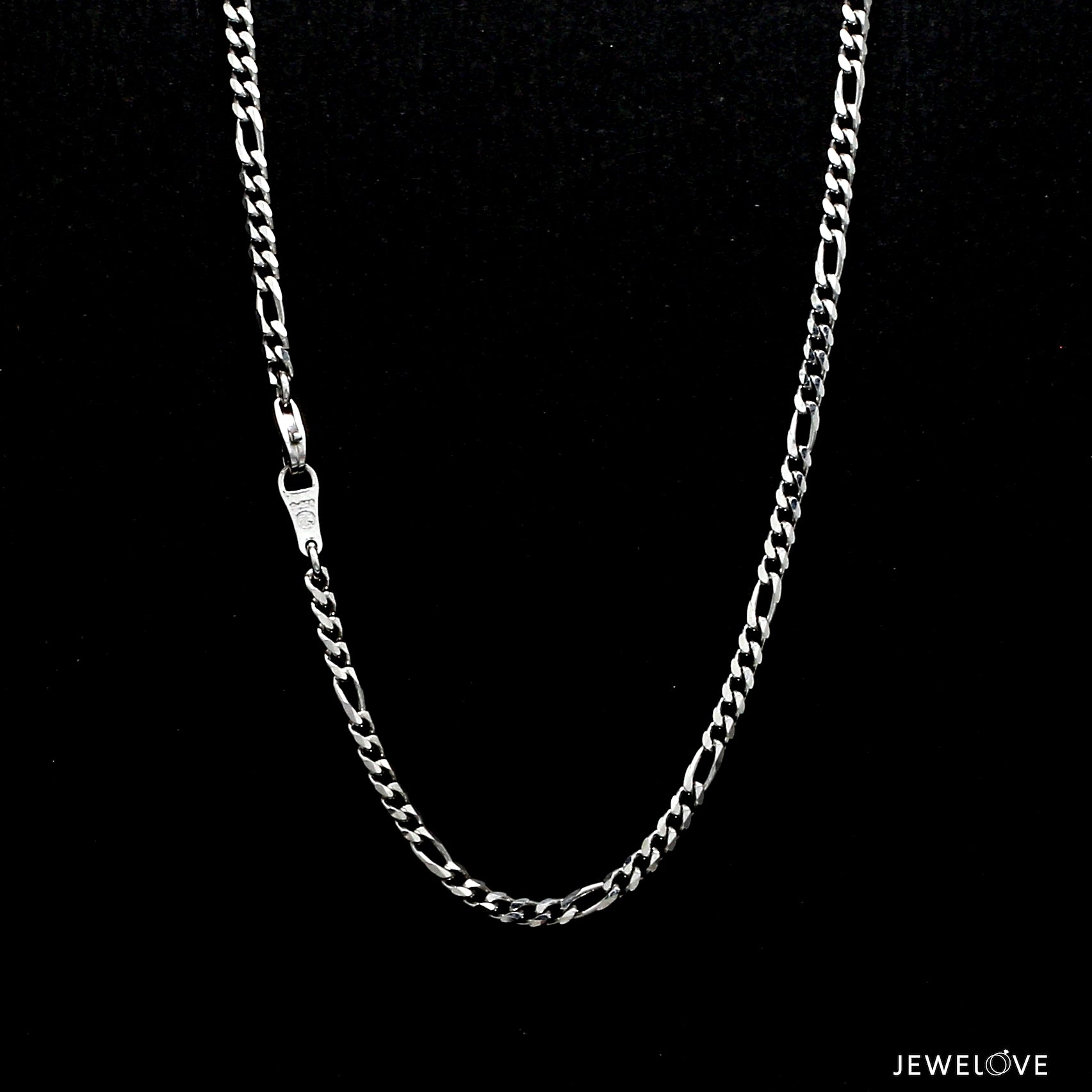 2.5mm Japanese Platinum Figaro Chain for Men JL PT CH 1211-A   Jewelove.US