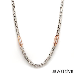 Men of Platinum | 18K Rose Gold Diamond Chain for Men JL PT CH 1325