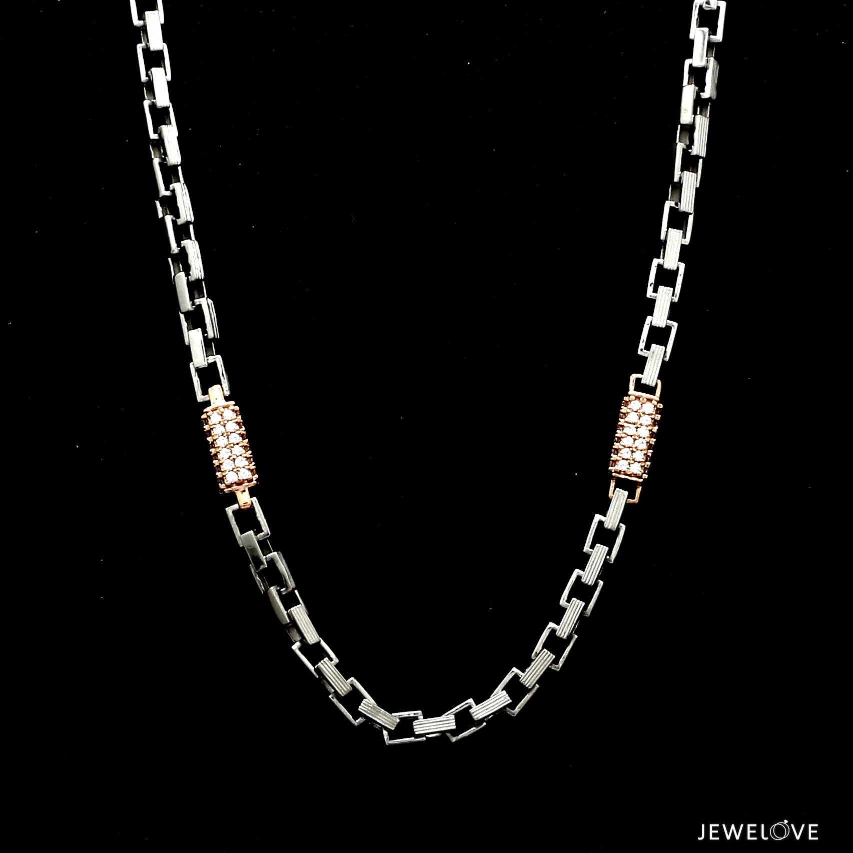 Men of Platinum | 18K Rose Gold Diamond Chain for Men JL PT CH 1325