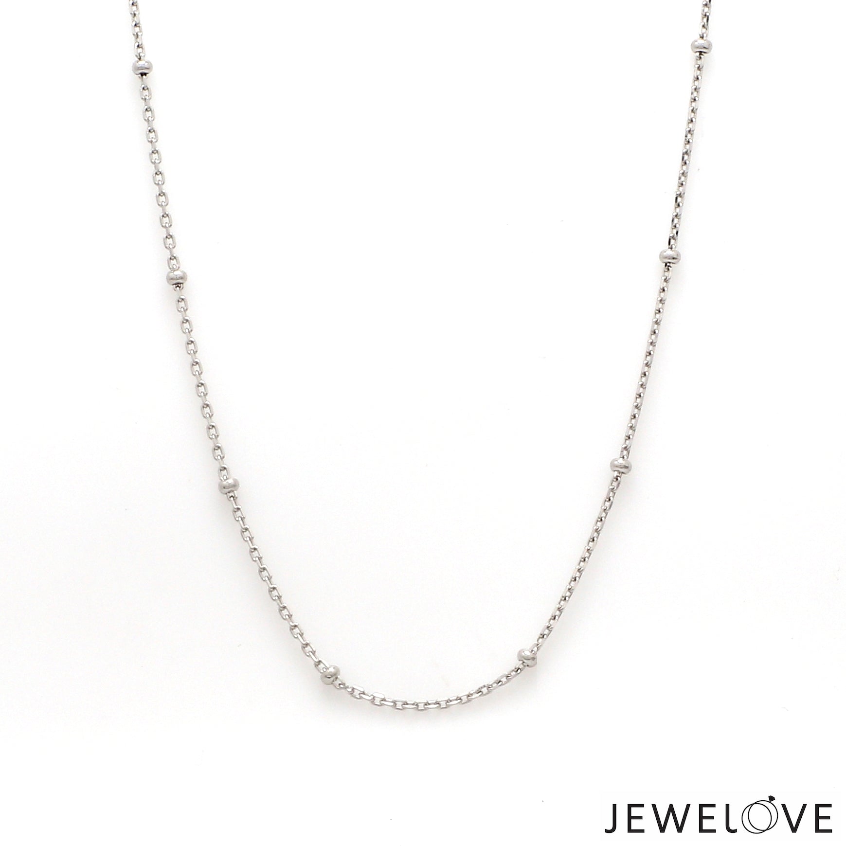 Platinum Japanese Cable Chain with Diamond Cut Balls for Women JL PT CH 1252