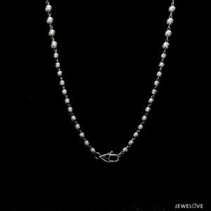 Graduation Shiny Platinum Diamond Cut Balls Chain for Women JL PT CH 1253   Jewelove.US