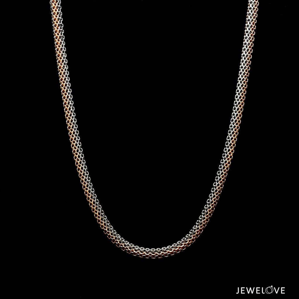 2.75mm Platinum & Rose Gold Round Chain for Men JL PT CH 1290   Jewelove.US