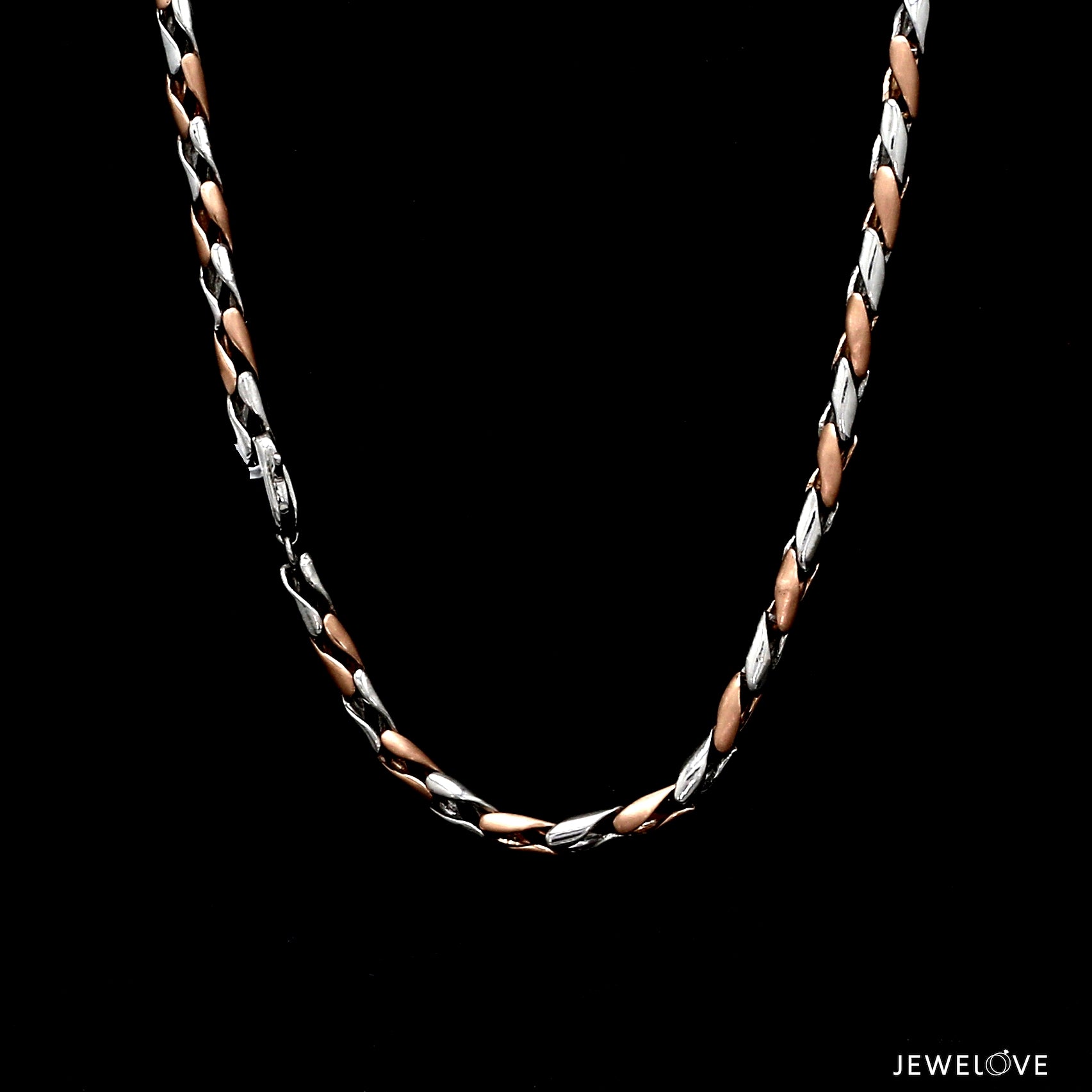 3.5mm Platinum Rose Gold Chain for Men JL PT CH 1345