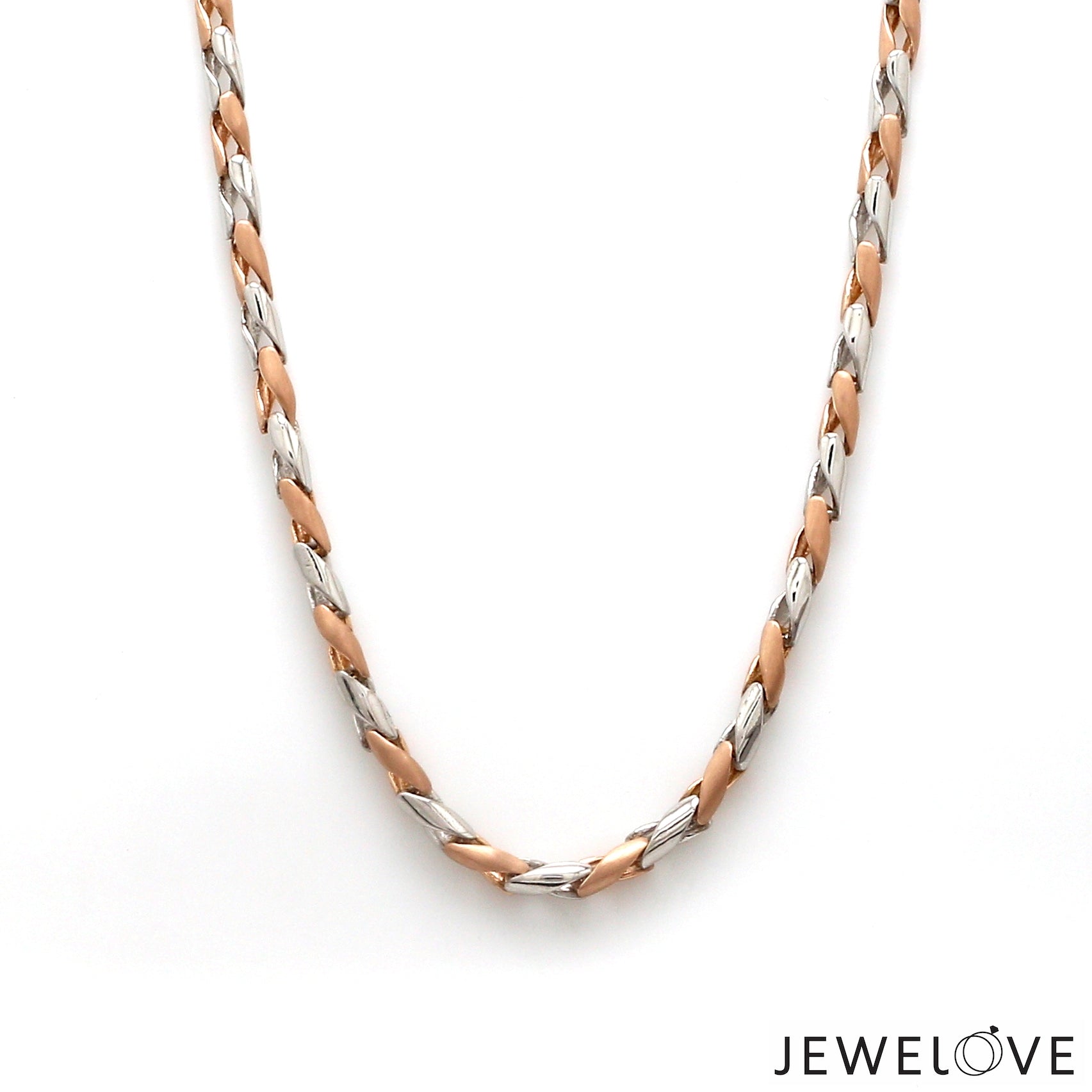 3.5mm Platinum Rose Gold Chain for Men JL PT CH 1345