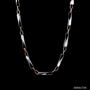 3.5mm Platinum Rose Gold Link Chain for Men JL PT CH 1346