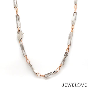 3.5mm Platinum Rose Gold Link Chain for Men JL PT CH 1346