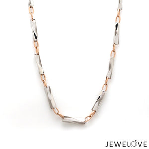 3.5mm Platinum Rose Gold Link Chain for Men JL PT CH 1346