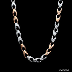 6mm Platinum Rose Gold Link Chain for Men JL PT CH 1347