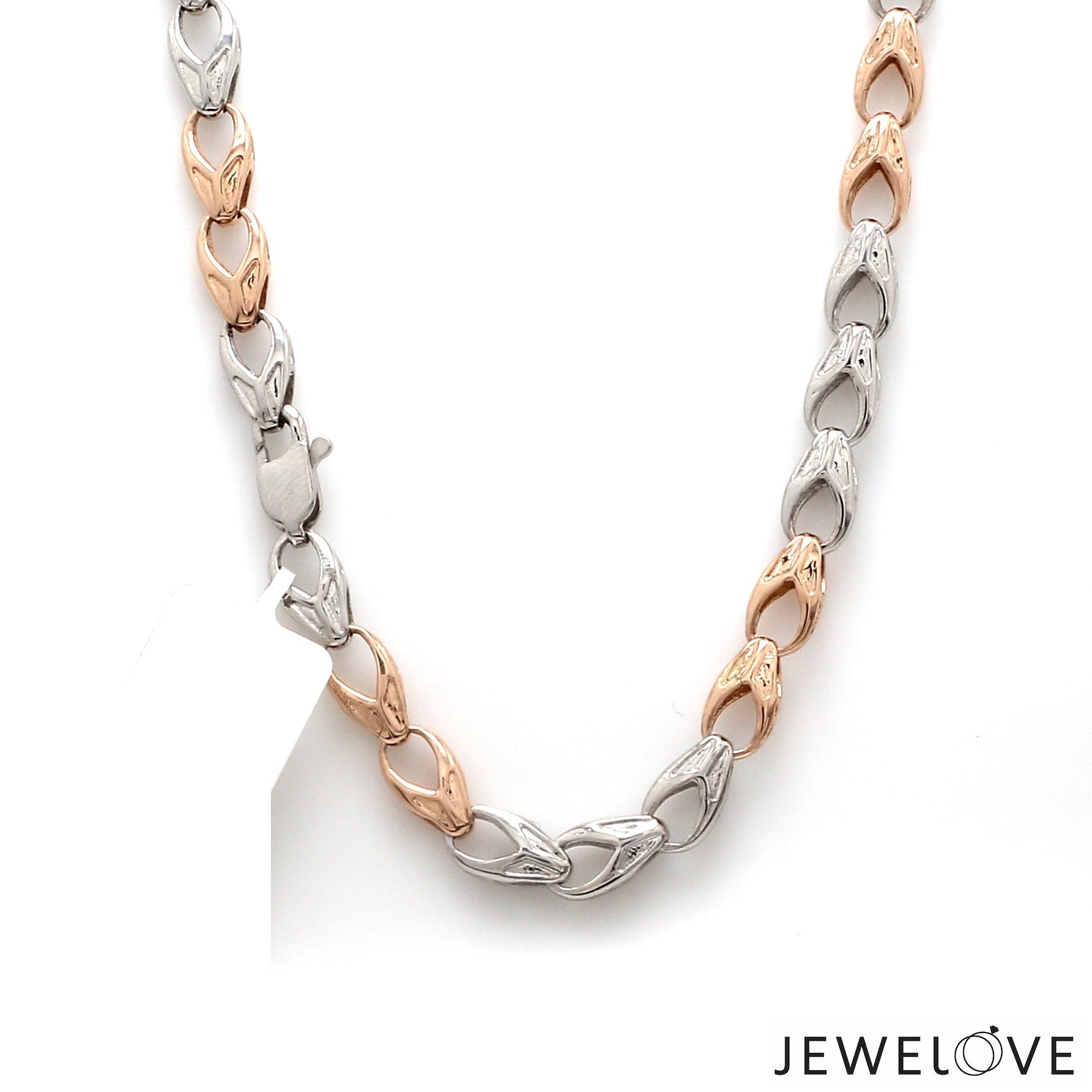 6mm Platinum Rose Gold Link Chain for Men JL PT CH 1347