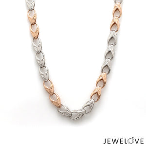 6mm Platinum Rose Gold Link Chain for Men JL PT CH 1347