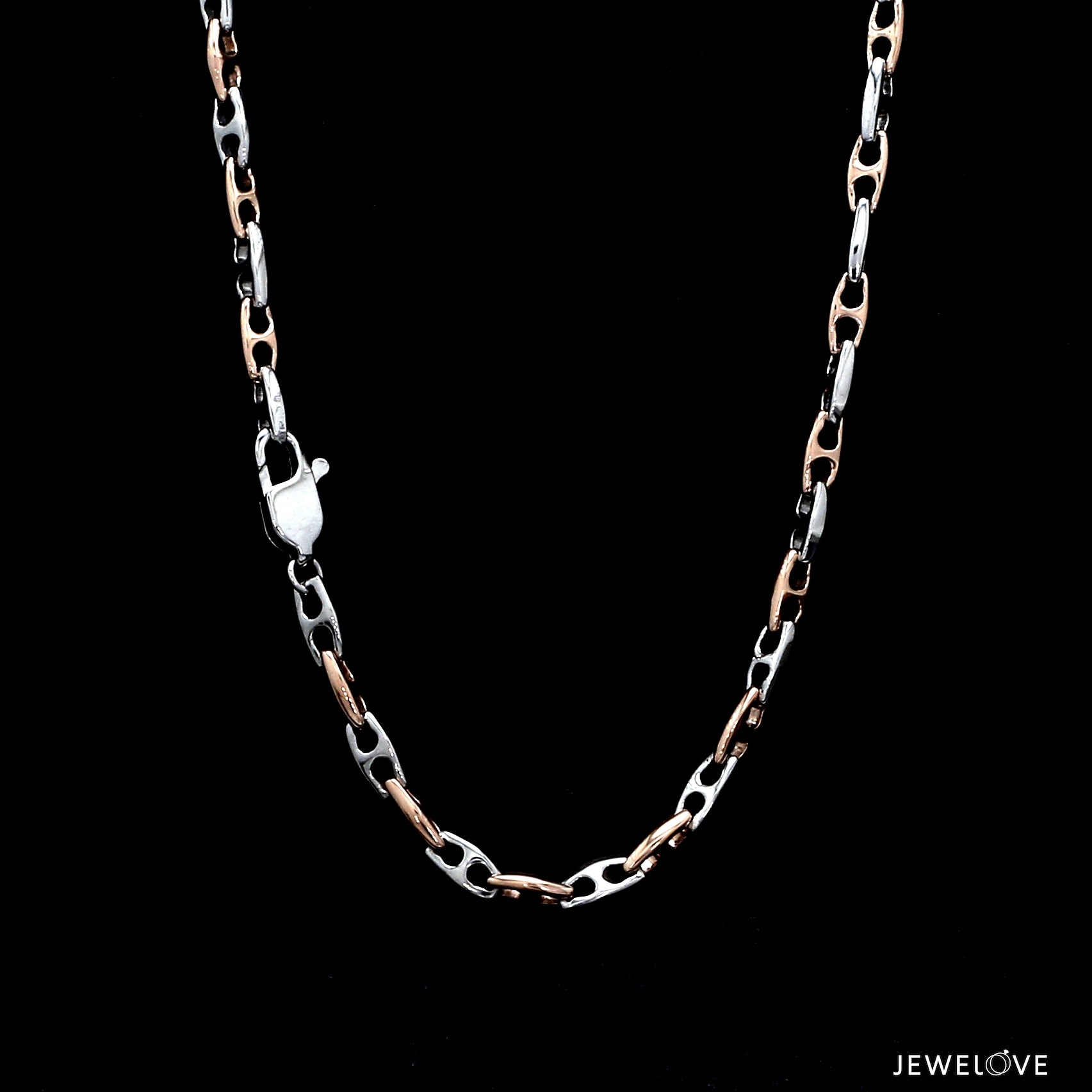 3.5mm Platinum Rose Gold Link Chain for Men JL PT CH 1348