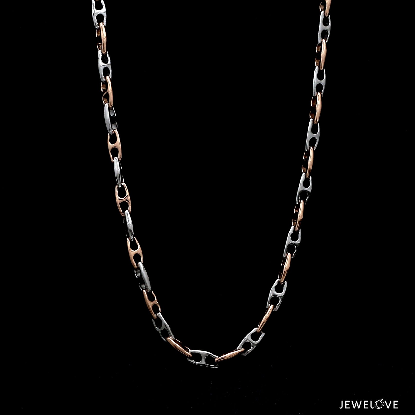 3.5mm Platinum Rose Gold Link Chain for Men JL PT CH 1348