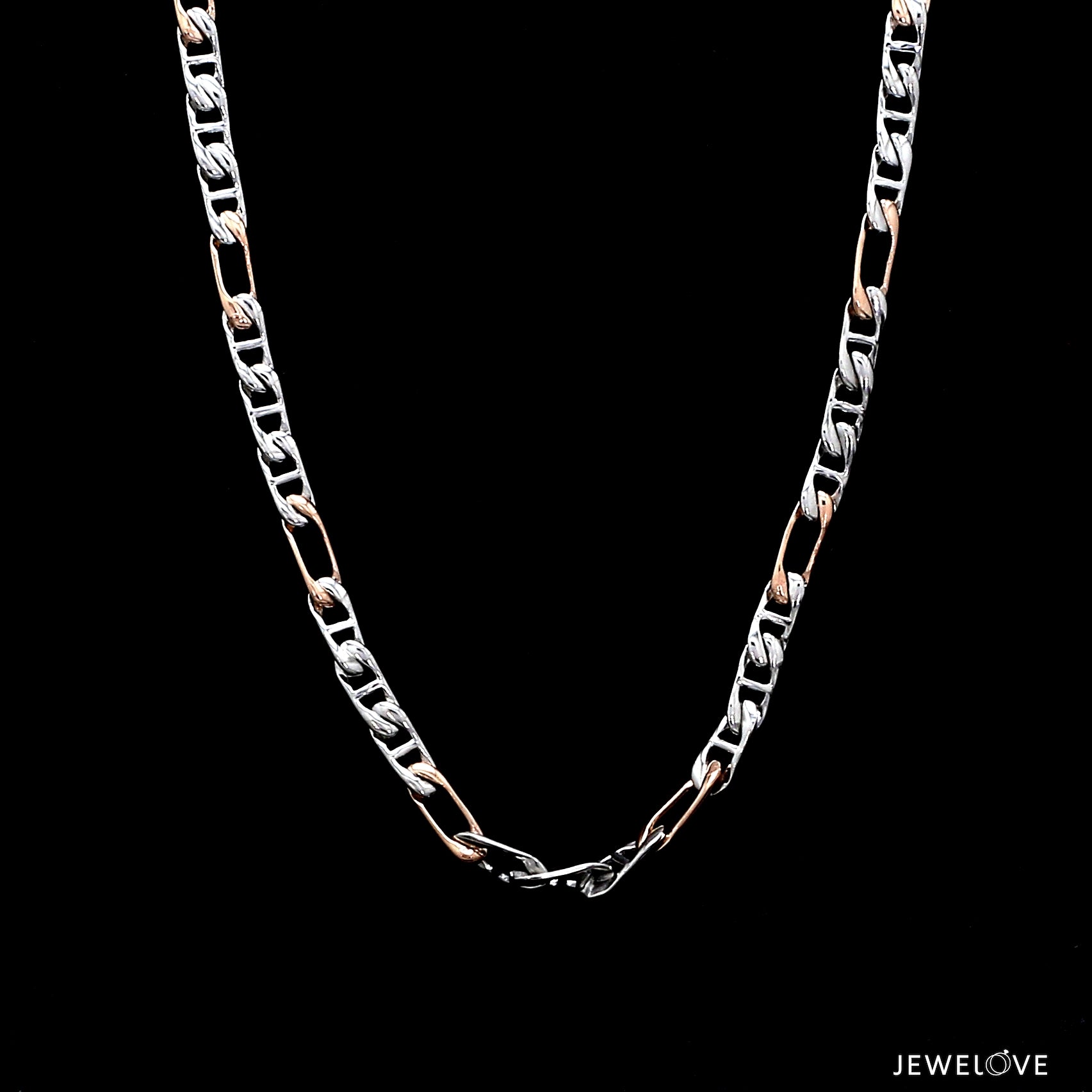 3.5mm Platinum Rose Gold Link Chain for Men JL PT CH 1349