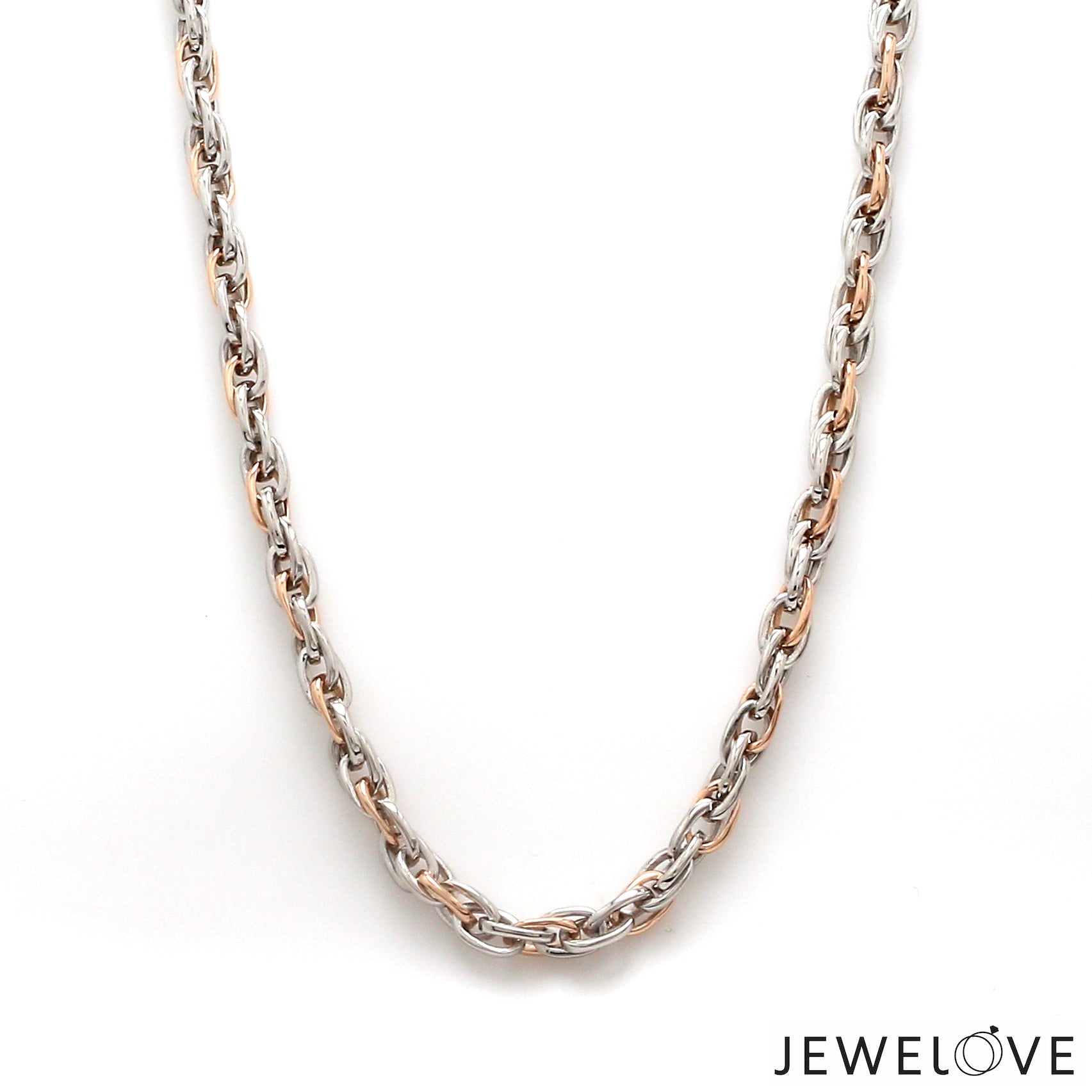 4.25mm Platinum Rose Gold Link Chain for Men JL PT CH 1350