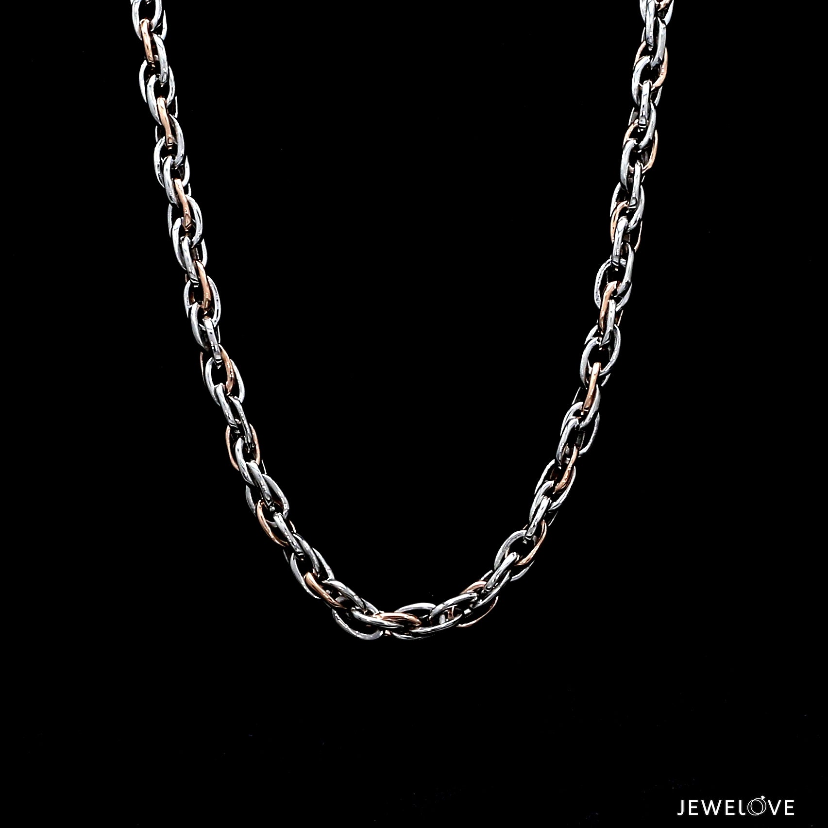 4.25mm Platinum Rose Gold Link Chain for Men JL PT CH 1350