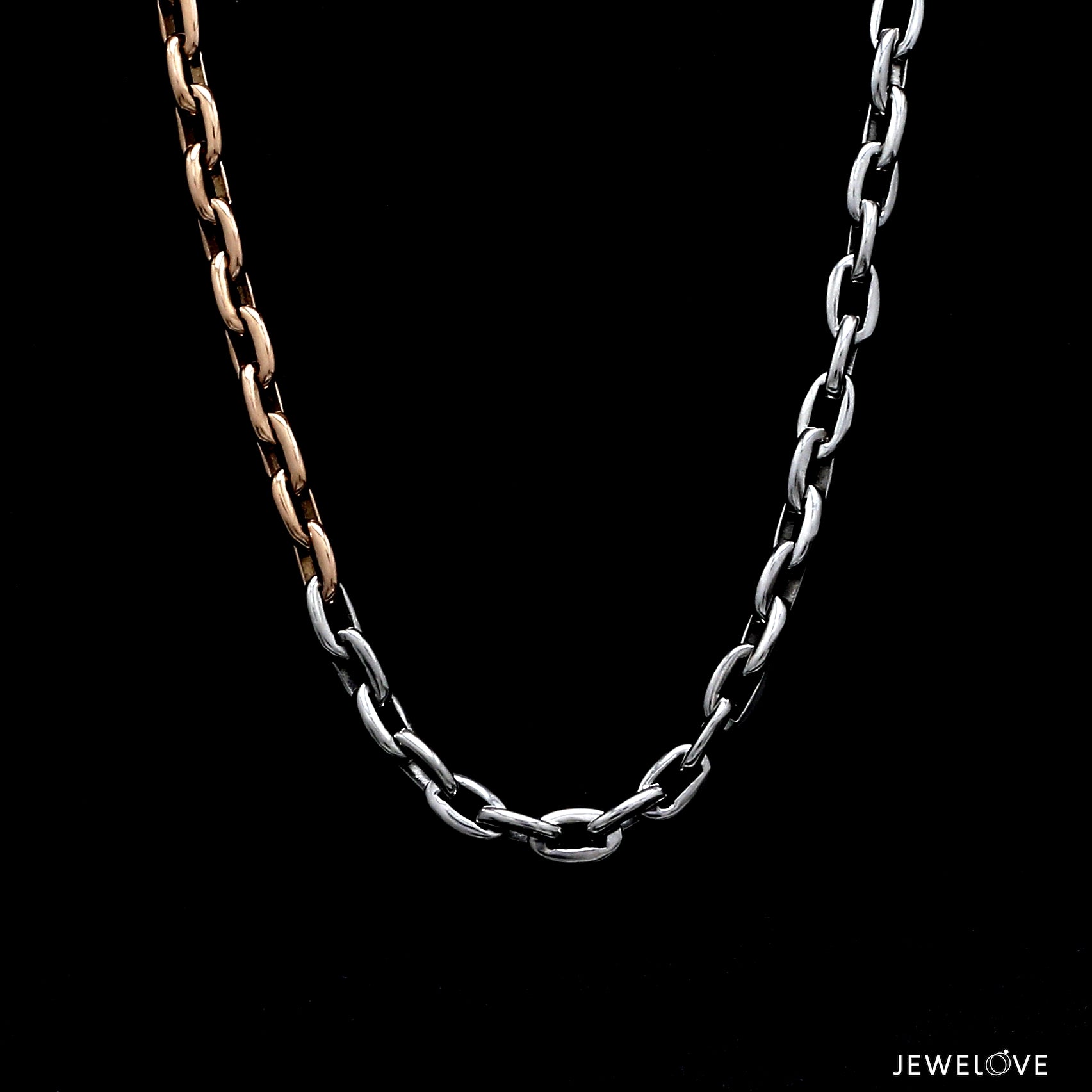 Men of Platinum | 4.75mm Platinum Rose Gold Heavy Cable Chain for Men JL PT CH 1351