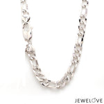 Load image into Gallery viewer, 7.75mm Japanese Figaro Platinum Sachin Chain with Diamond Cutting for Men JL PT CH 979-A
