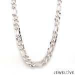 Load image into Gallery viewer, 7.75mm Japanese Figaro Platinum Sachin Chain with Diamond Cutting for Men JL PT CH 979-A
