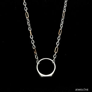 Men of Platinum | 18K Rose Gold with Black Enamel Chain with Ring Pendant for Men JL PT CH MSD 101