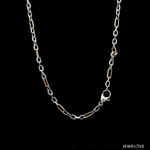 Men of Platinum | 18K Rose Gold with Black Enamel Chain with Ring Pendant for Men JL PT CH MSD 101