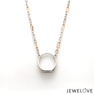 Men of Platinum | 18K Rose Gold with Black Enamel Chain with Ring Pendant for Men JL PT CH MSD 101