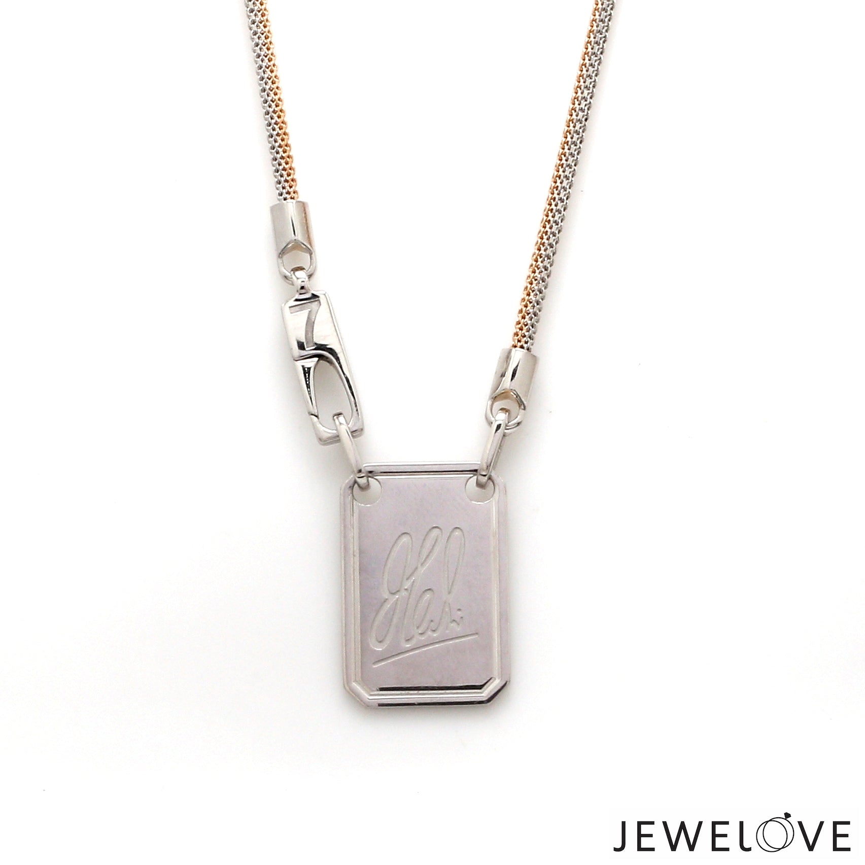 Men of Platinum | 18K Rose Gold Pendant with Double Side Chain for Men JL PT CH MSD 102