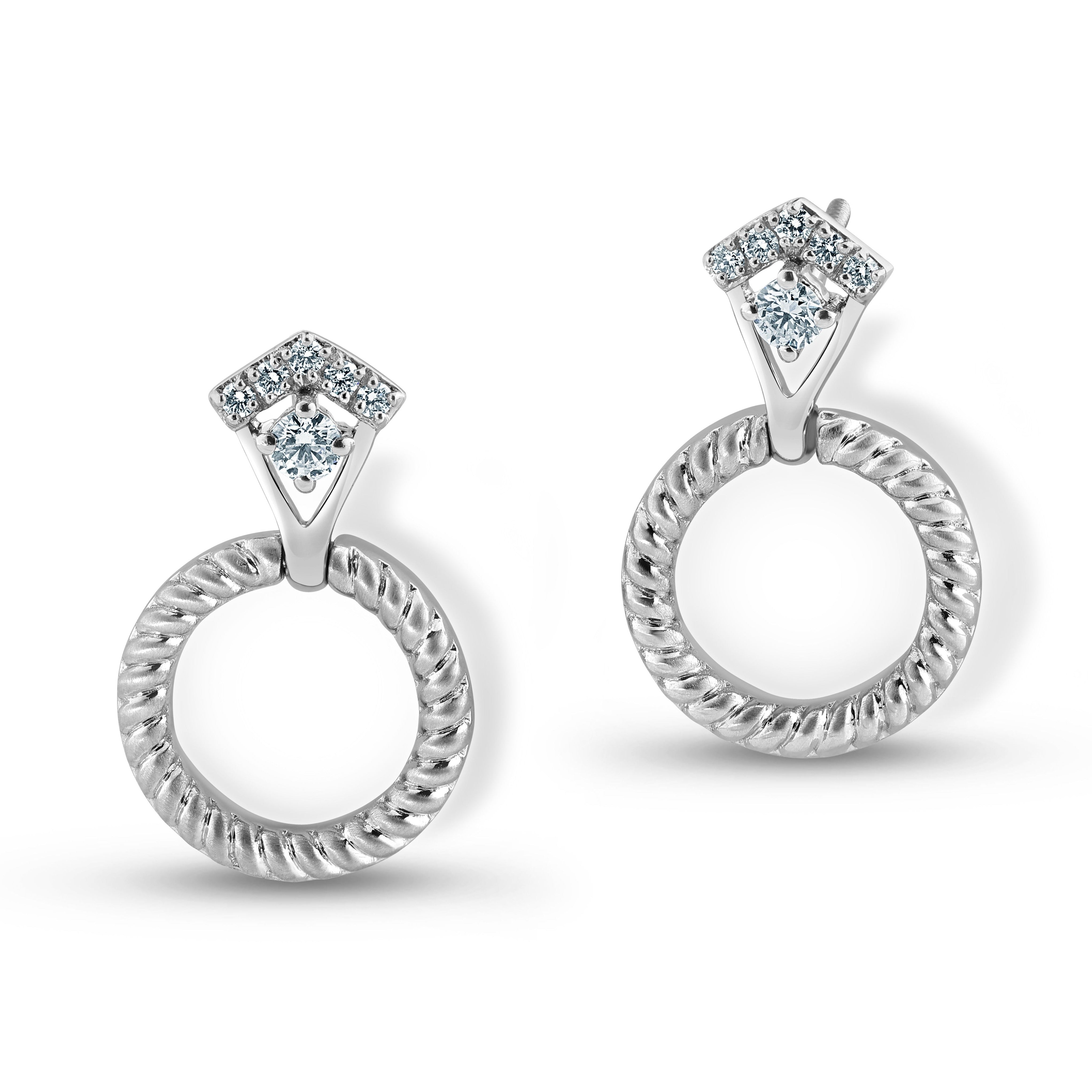 Evara Platinum Diamond Earrings with Two Different Looks JL PT E 316   Jewelove.US