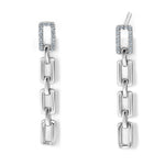 Load image into Gallery viewer, Evara Platinum Diamond Rectangle Links Earrings for Women JL PT E 317   Jewelove.US
