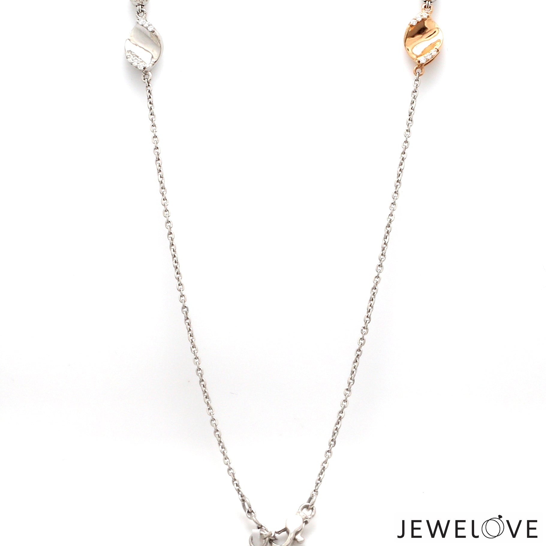 Four Layer Platinum Rose Gold Diamond Mangalsutra Pendant Cable Chain JL PT MS 108   Jewelove.US