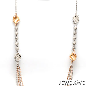 Four Layer Platinum Rose Gold Diamond Mangalsutra Pendant Cable Chain JL PT MS 108   Jewelove.US