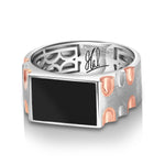 Load image into Gallery viewer, Men of Platinum | Rose Gold Heavy Black Enamel Ring for Men JL PT MSD 1371-R
