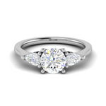 Load image into Gallery viewer, 70-Pointer Solitaire Pear Diamonds Accents Platinum Ring JL PT R3 RD 124-A   Jewelove.US
