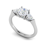 Load image into Gallery viewer, 50-Pointer Solitaire Pear Diamonds Accents Platinum Ring JL PT R3 RD 124-B   Jewelove.US
