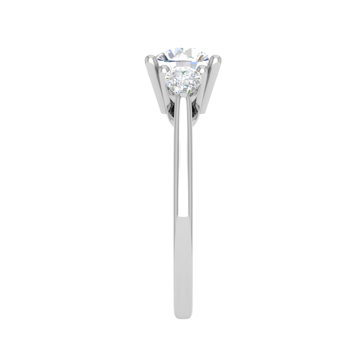 30-Pointer Solitaire Pear Diamonds Accents Platinum Ring JL PT R3 RD 124-C   Jewelove.US