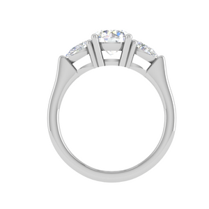 30-Pointer Solitaire Pear Diamonds Accents Platinum Ring JL PT R3 RD 124-C   Jewelove.US