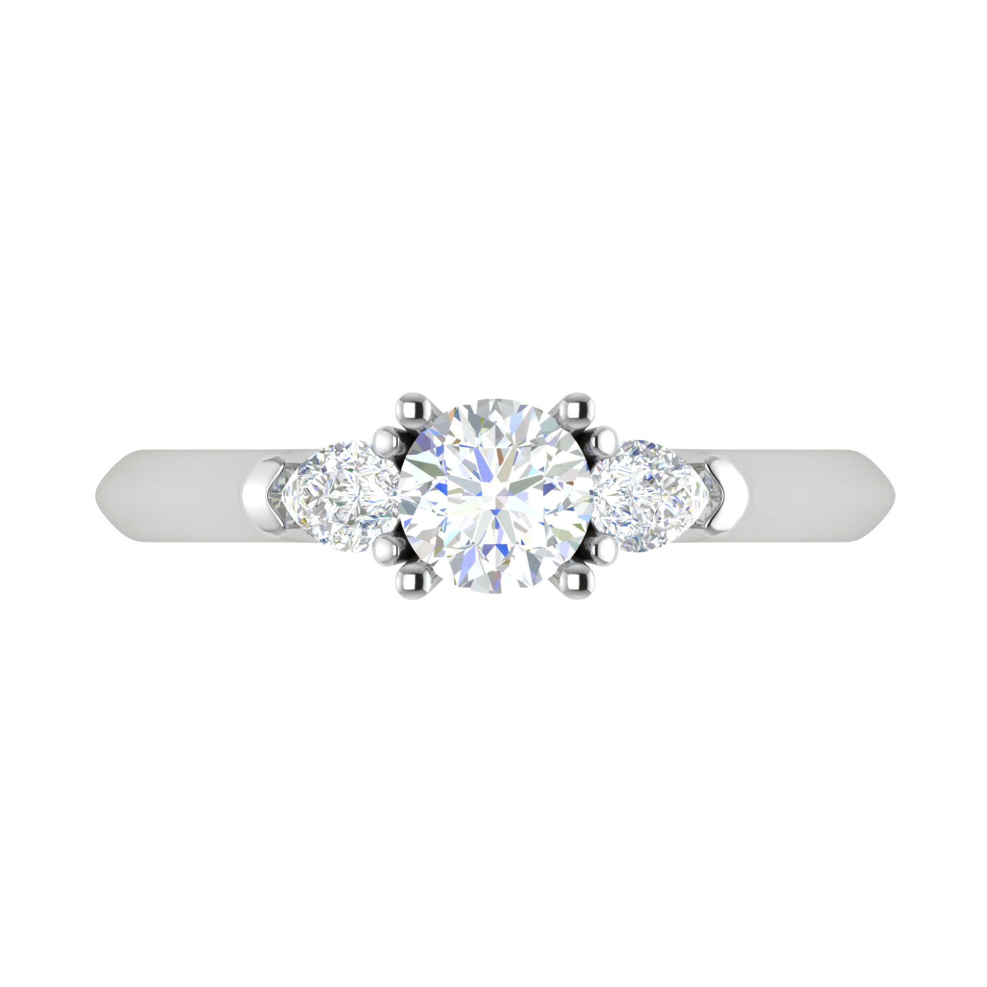 30-Pointer Solitaire Pear Cut Diamonds Accents Platinum Ring JL PT R3 RD 157   Jewelove.US