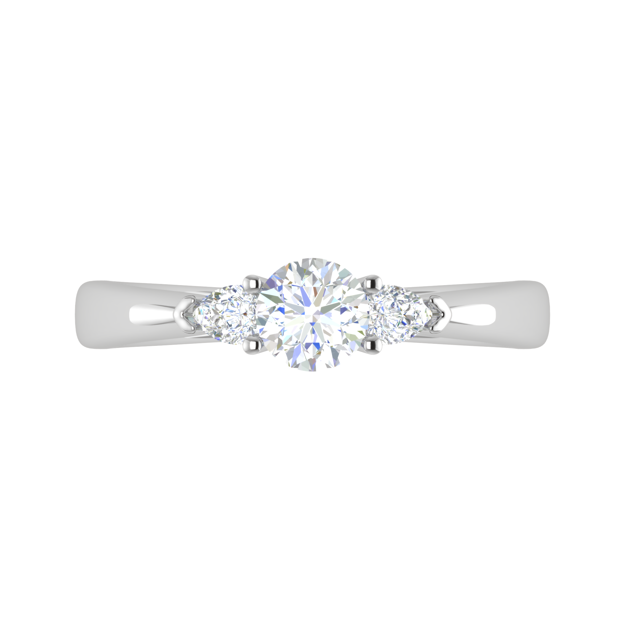 70-Pointer Solitaire Pear Cut Diamonds Accents Platinum Ring JL PT R3 RD 170-B   Jewelove.US