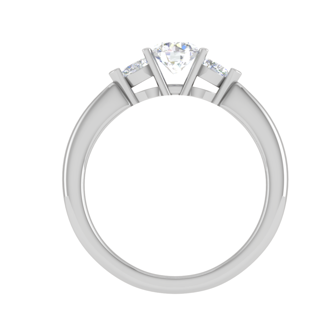 50-Pointer Solitaire Pear Cut Diamonds Accents Platinum Ring JL PT R3 RD 170-A   Jewelove.US