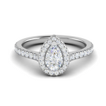 Load image into Gallery viewer, 70-Pointer Solitaire Pear Diamond Accents Platinum Ring JL PT RH PS 137-B   Jewelove.US
