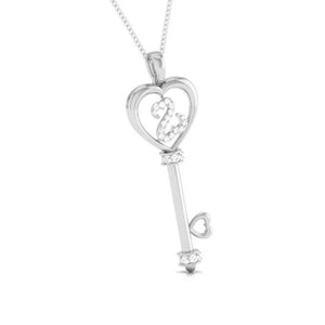 Key to Your Heart Platinum Pendant with Diamonds JL PT P 8198   Jewelove.US