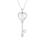 Load image into Gallery viewer, Key to Your Heart Platinum Pendant with Diamonds JL PT P 8198   Jewelove.US
