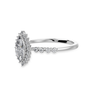 30-Pointer Marquise Cut Solitaire Halo Diamond Shank Platinum Ring JL PT 1254   Jewelove.US