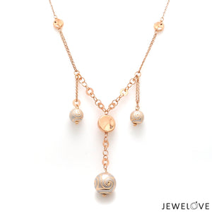 Designer 18K Rose Gold Diamond Cut Balls Necklace Set JL AU NE 09   Jewelove.US